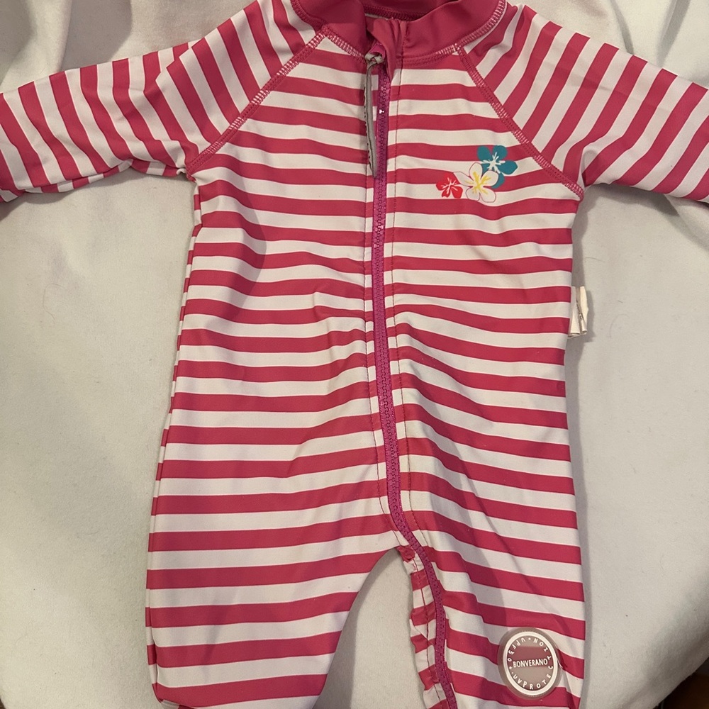 Pink and White Striped 50+ UPF